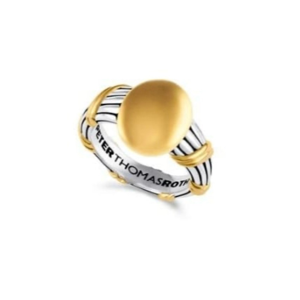 Amulet Oval Signet Ring in two tone sterling silver - Picture 7 of 7